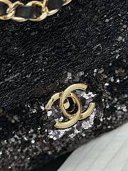 Colestore Chanel Backpack Quilted Sequins & Gold-Tone Metal Black 19x19x5.5cm - 3