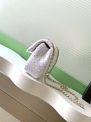 Colestore Chanel Flap bag Quilted Sequins & Gold-Tone Metal White 21x14x8cm - 6