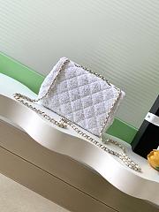 Colestore Chanel Flap bag Quilted Sequins & Gold-Tone Metal White 21x14x8cm - 5