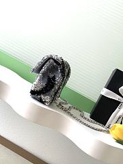 Colestore Chanel Flap bag Sequin & Silver Plated Metal Silver & Black 21x8x14cm - 3