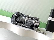 Colestore Chanel Flap bag Sequin & Silver Plated Metal Silver & Black 21x8x14cm - 2