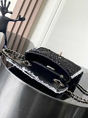Colestore Chanel Flap bag Sequin & Gold Plated Metal Black & White  14 x 21 x 8cm - 3