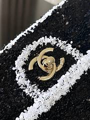 Colestore Chanel Flap bag Sequin & Gold Plated Metal Black & White  14 x 21 x 8cm - 2