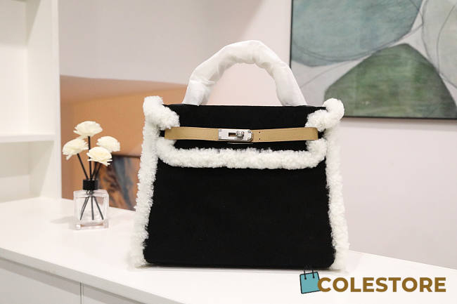 Colestore Hermes Kelly Mini Pelliccia Black 28cm - 1