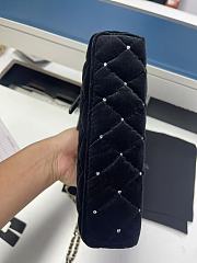 Colestore Chanel Vanity bag with Strap Velvet, Stones & Gold Plated Metal Black  17 x 19.5 x 5cm - 6