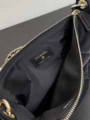 Colestore Chanel Clutch with strap Velvet Effect Nylon, Crinkled Effect Glossy Calfskin & Gold Metallic Black 15 x 22 x 6cm - 2