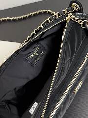 Colestore Chanel Clutch with strap Velvet Effect Nylon, Crinkled Effect Glossy Calfskin & Gold Metallic Black 15 x 21 x 7.5cm - 4