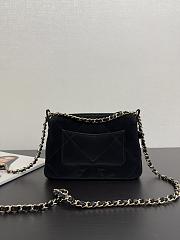 Colestore Chanel Clutch with strap Velvet Effect Nylon, Crinkled Effect Glossy Calfskin & Gold Metallic Black 15 x 21 x 7.5cm - 3