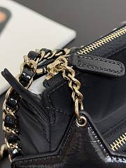 Colestore Chanel Clutch with strap Velvet Effect Nylon, Crinkled Effect Glossy Calfskin & Gold Metallic Black 15 x 21 x 7.5cm - 2