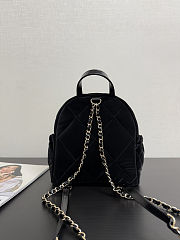 Colestore Chanel Backpack Suede & Gold Metal Black  22 x 22.5 x 8.5cm - 5