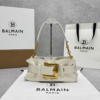 Colestore Balmain Mini Anthem bag in White Leather 30x9x12cm