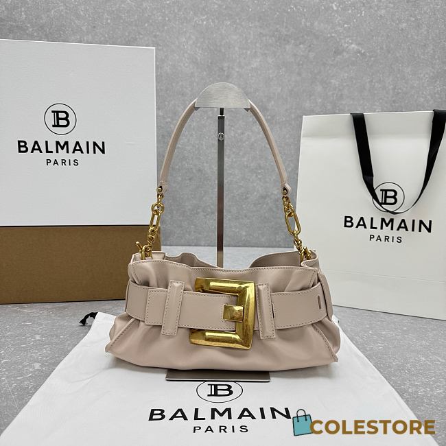 Colestore Balmain Mini Anthem bag in Beige Leather 30x9x12cm - 1
