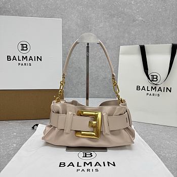 Colestore Balmain Mini Anthem bag in Beige Leather 30x9x12cm