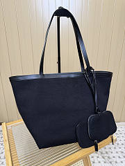 Colestore The Row Park Tote Three Canvas Bag in Cotton and Leather Black/Blue 25x24x28cm - 1