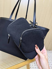 Colestore The Row Park Tote Three Canvas Bag in Cotton and Leather Black/Blue 25x24x28cm - 5