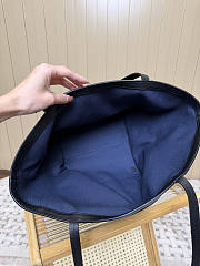 Colestore The Row Park Tote Three Canvas Bag in Cotton and Leather Black/Blue 25x24x28cm - 4