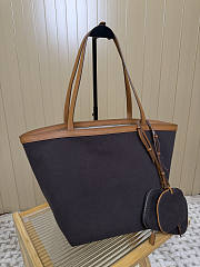 Colestore The Row Park Tote Three Canvas Bag in Cotton and Leather Brown/Beige/Cuir 25x24x28cm - 1