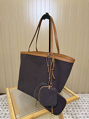 Colestore The Row Park Tote Three Canvas Bag in Cotton and Leather Brown/Beige/Cuir 25x24x28cm - 4
