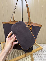 Colestore The Row Park Tote Three Canvas Bag in Cotton and Leather Brown/Beige/Cuir 25x24x28cm - 3