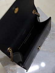 Colestore YSL Saint Laurent Small Kate Suede Shoulder Bag In Brown And Black 20x13.5x6cm - 4