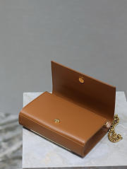 Colestore YSL Saint Laurent Small Kate Canvas Shoulder Bag In Brown And White 20x13.5x6cm - 5