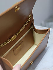 Colestore YSL Saint Laurent Small Kate Canvas Shoulder Bag In Brown And White 20x13.5x6cm - 3