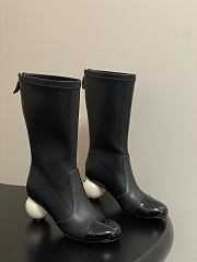 Colestore Chanel Mid-calf Boots Lambskin & Glossy Calfskin Black - 1