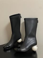 Colestore Chanel Mid-calf Boots Lambskin & Glossy Calfskin Black - 2