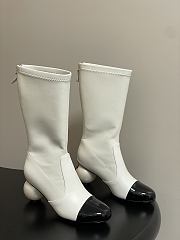 Colestore Chanel Mid-calf Boots Lambskin & Glossy Calfskin White - 1