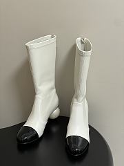 Colestore Chanel Mid-calf Boots Lambskin & Glossy Calfskin White - 5