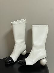 Colestore Chanel Mid-calf Boots Lambskin & Glossy Calfskin White - 4