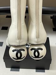 Colestore Chanel Mid-calf Boots Lambskin & Glossy Calfskin White - 2
