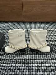 Colestore Chanel Low-Cut Boots Lambskin & Grosgrain Ivory & Black - 5
