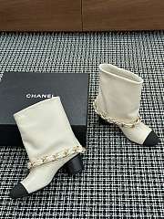 Colestore Chanel Low-Cut Boots Lambskin & Grosgrain Ivory & Black - 3