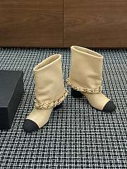 Colestore Chanel Low-Cut Boots Lambskin & Grosgrain Beige & Black - 6