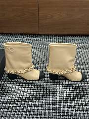 Colestore Chanel Low-Cut Boots Lambskin & Grosgrain Beige & Black - 4
