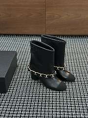 Colestore Chanel Low-Cut Boots Lambskin & Grosgrain Black - 1