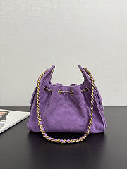 Colestore Chanel 25 Mini Handbag, Suede calfskin & Gold metal Purple  20 x 22 x 12.5cm - 4
