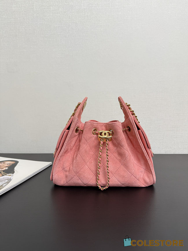 Colestore Chanel 25 Mini Handbag, Suede calfskin & Gold metal Pink 20 x 22 x 12.5cm - 1