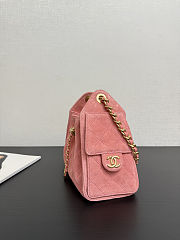 Colestore Chanel 25 Mini Handbag, Suede calfskin & Gold metal Pink 20 x 22 x 12.5cm - 6
