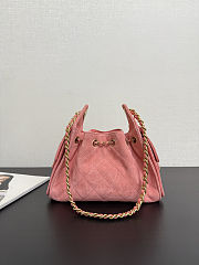 Colestore Chanel 25 Mini Handbag, Suede calfskin & Gold metal Pink 20 x 22 x 12.5cm - 4