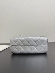 Colestore Chanel 25 Mini Handbag, Metallic Grained Calfskin & Silver-Tone Metal Silvery  20 x 22 x 12.5cm - 6