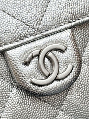 Colestore Chanel 25 Mini Handbag, Metallic Grained Calfskin & Silver-Tone Metal Silvery  20 x 22 x 12.5cm - 5