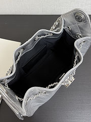 Colestore Chanel 25 Mini Handbag, Metallic Grained Calfskin & Silver-Tone Metal Silvery  20 x 22 x 12.5cm - 2
