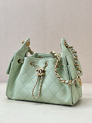 Colestore Chanel 25 Mini Handbag Grained Calfskin & Gold-Tone Metal Baby Green 20x22x12.5cm - 1