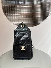 Colestore Chanel 25 Mini Handbag Crinkled Effect Glossy calfskin, Gold metallic & Ruthenium plated metallic Black 20x22x12.5cm - 2