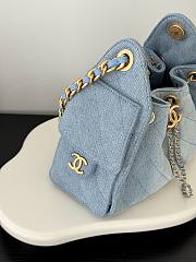 Colestore Chanel 25 Mini Handbag Washed Denim & Gold-Tone Metal Blue 20x22x12.5cm - 3