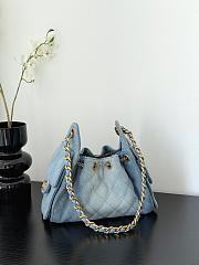 Colestore Chanel 25 Mini Handbag Washed Denim & Gold-Tone Metal Blue 20x22x12.5cm - 2