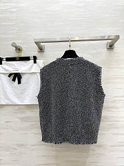 Colestore Chanel Tweed-style Knit Vest Dark Grey - 6
