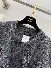 Colestore Chanel Tweed-style Knit Vest Dark Grey - 5